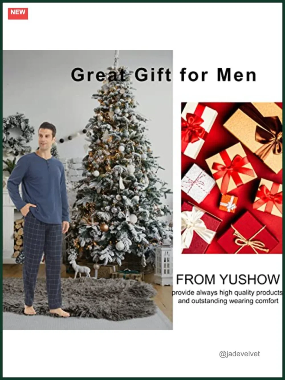 Mens Pajama Set Long Sleeve Henley Neck Button Top Plaid Pants Soft Loungewear